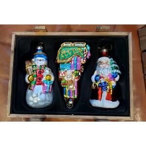 2003 Collection Thomas Pacconi Classics Ornaments 5.5 Inch Snowman Sleigh Santa